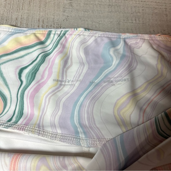Old Navy High Waisted Powersoft Biker 6"  Plus Size 4X Pastel Swirl Shorts - Picture 3 of 15